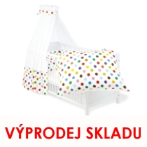 Povlečení do postýlky 100x135, 4-dílná sada s nebesy, Sieger design s barevnými puntíky