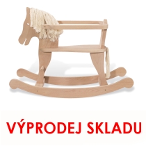 Dřevěný houpací kůň s ochranným prstencem Hansi
