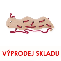Pinolino dřevěná housenka provlékací, pro zlepšení motoriky